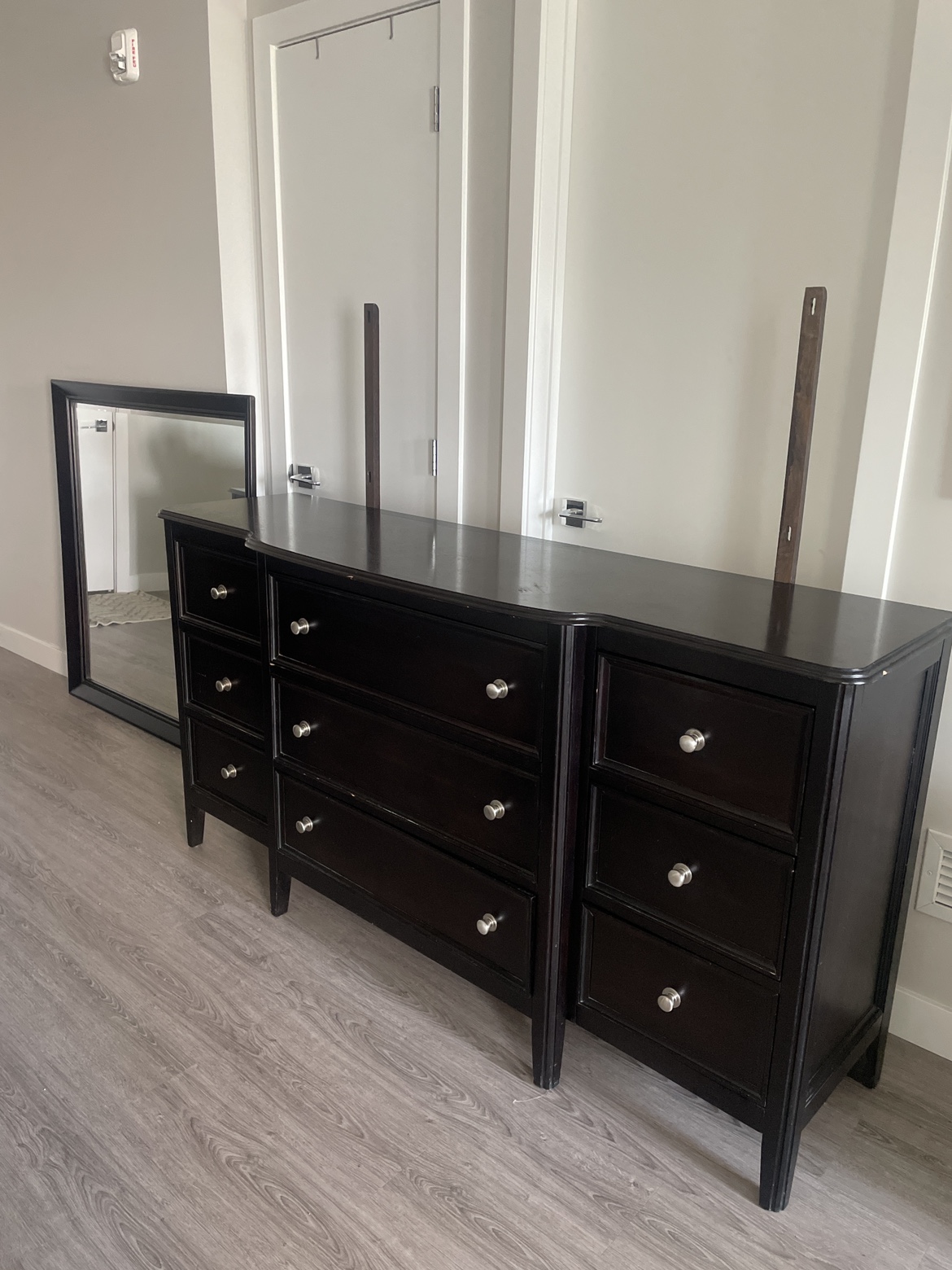 Large Wood Dresser with Mirror - photo 3