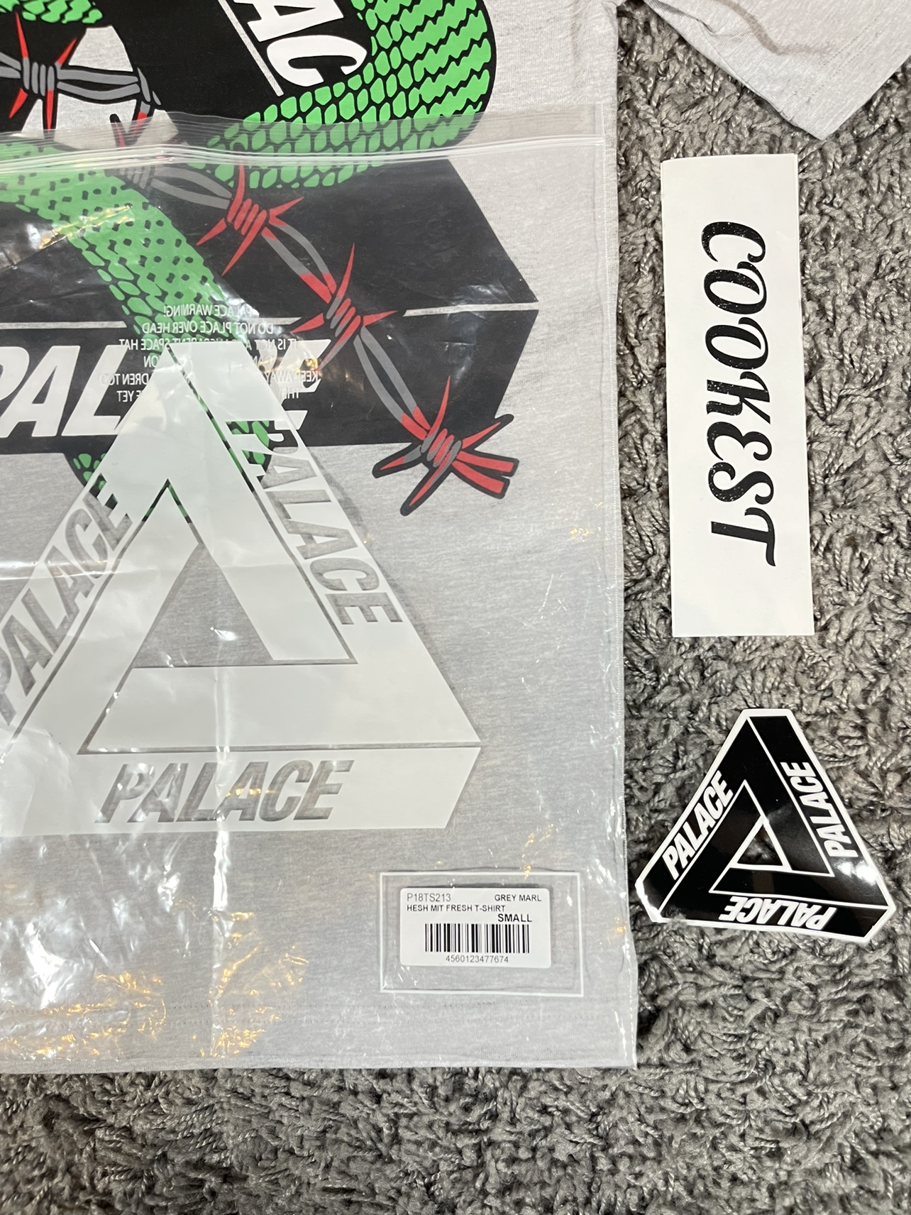 2020SS Palace Hesh Mit Fresh T-Shirt Tee Grey Marl Snake image indicator(8)