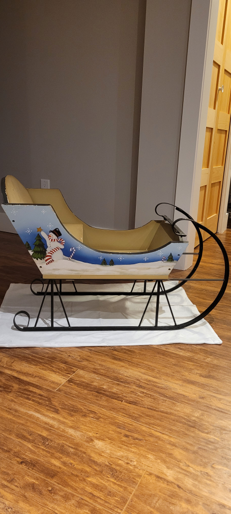 Christmas Decorative Sleigh Wood and Metal thumbnail