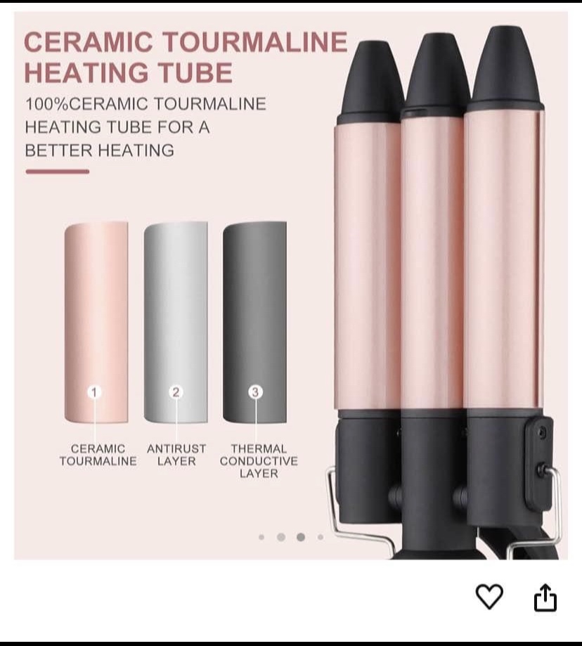 New in box 3 barrel hair curling iron- 2 left image indicator(3)