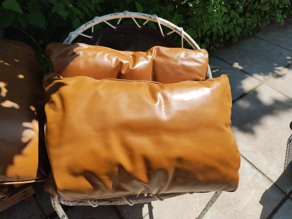 Leather couch cushion set - feather/down fill image indicator(3)