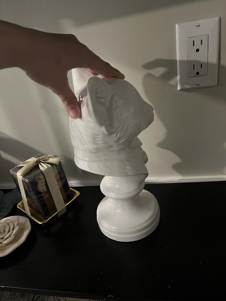 White Cat Head Statue Sculpture- Decoration piece - photo 3