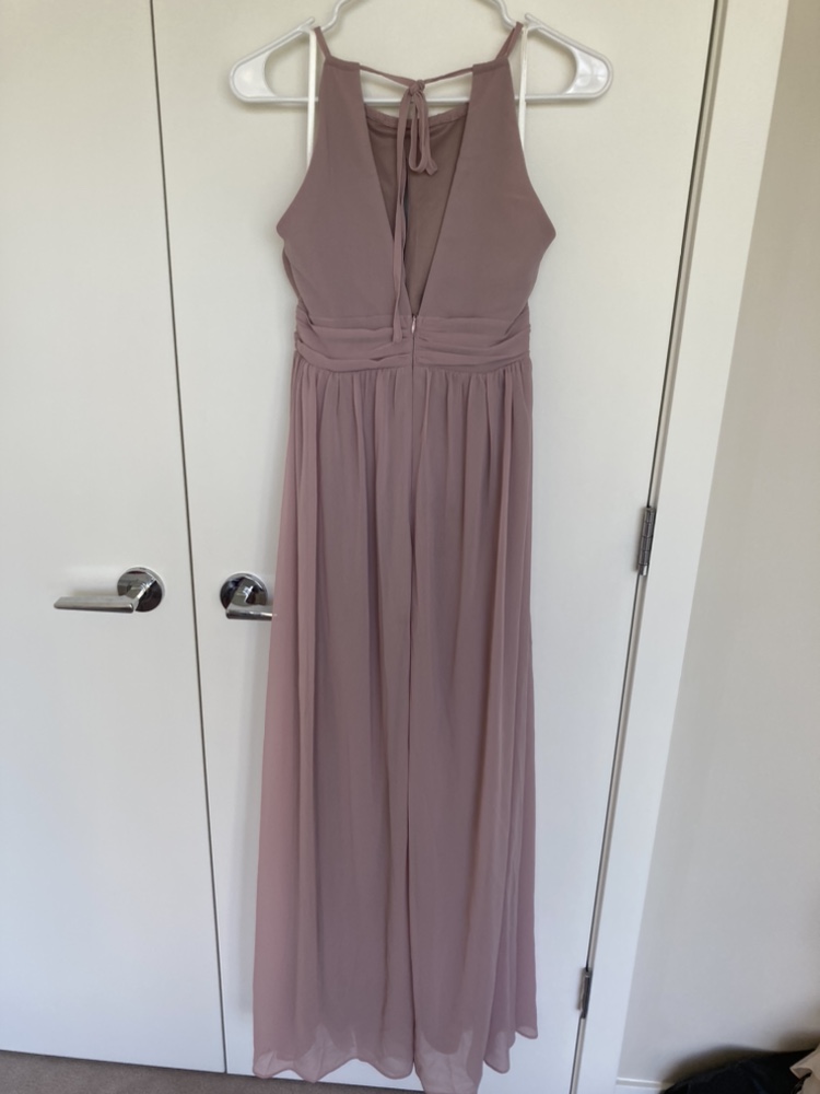 Mauve Halter Bridesmaid Gown