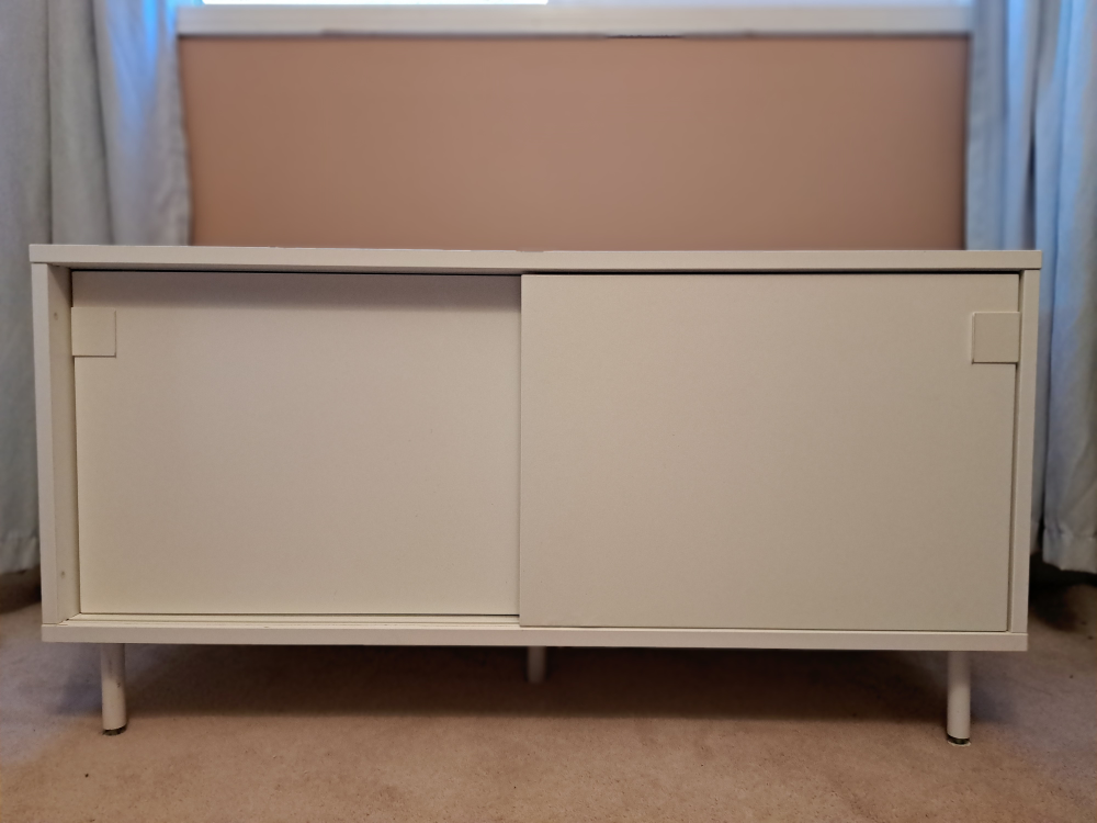 Tv Stand 2 Sliding Door Cabinet-White