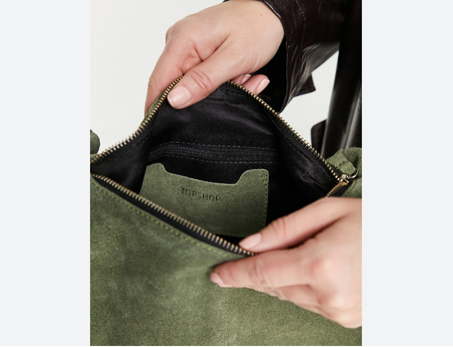 Suede shoulder bag - photo 5