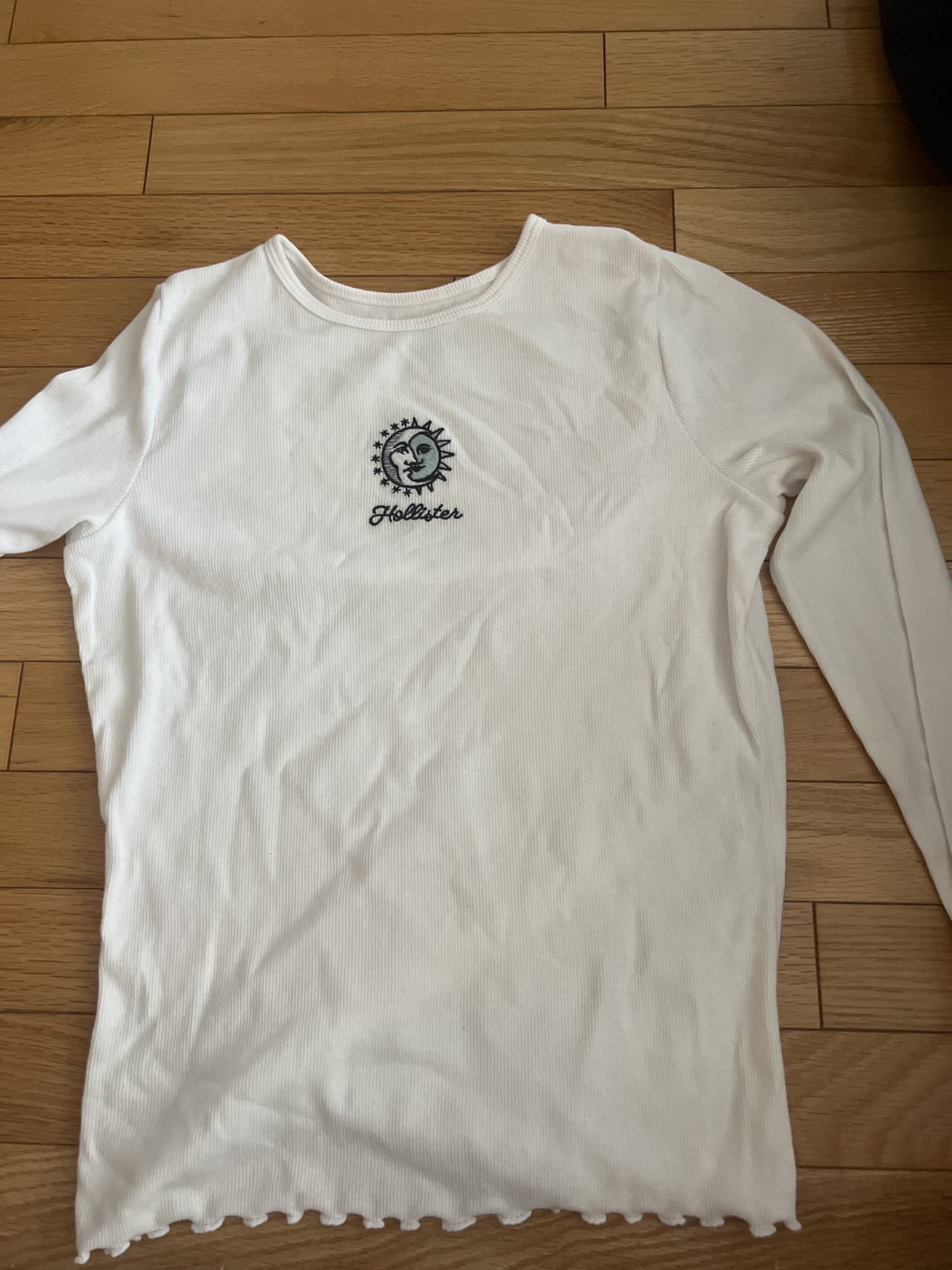 Long sleeve white hollister shirt