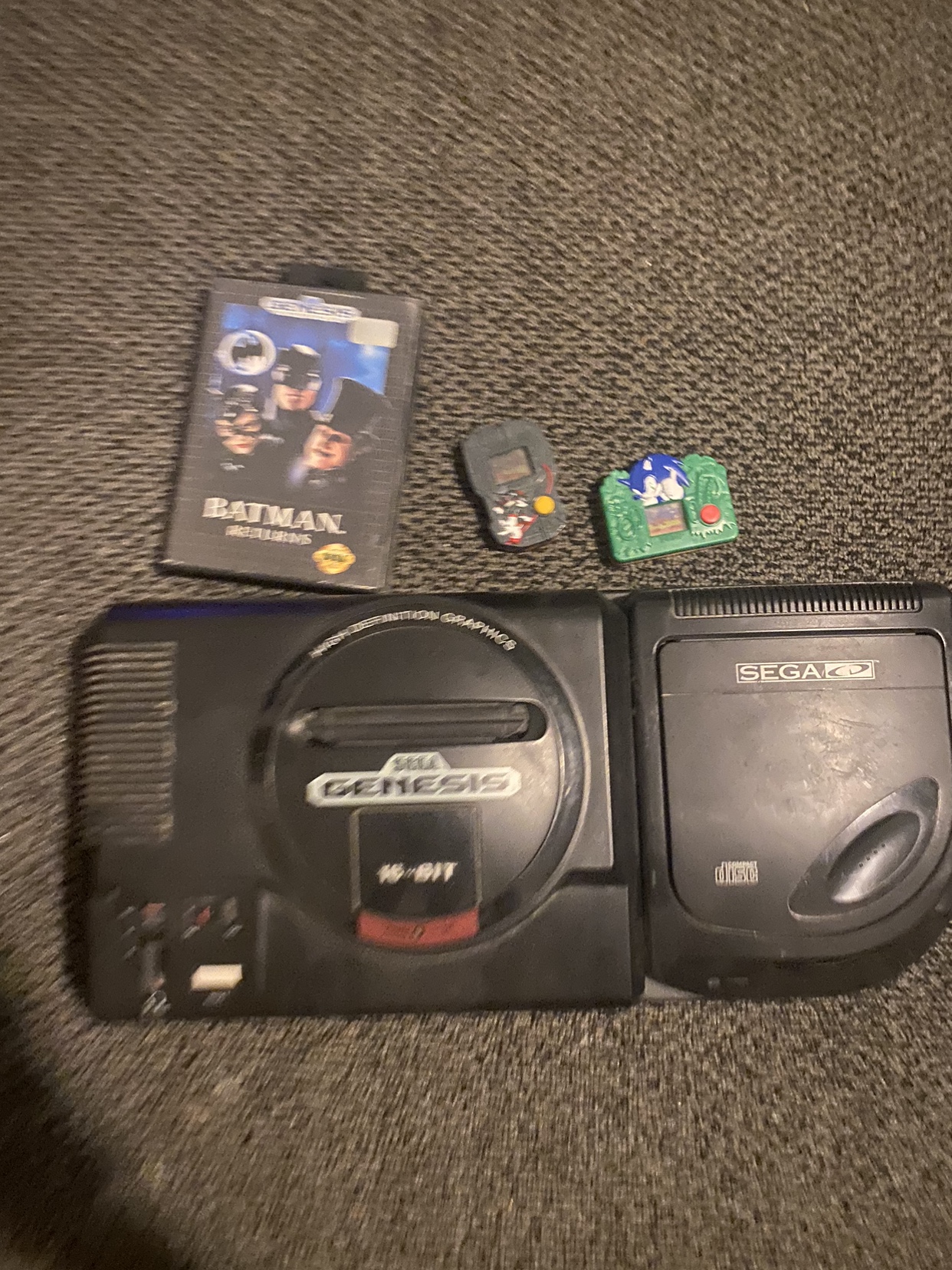 Sega 16-bit model and Sega CD bundle with Batman CIB thumbnail