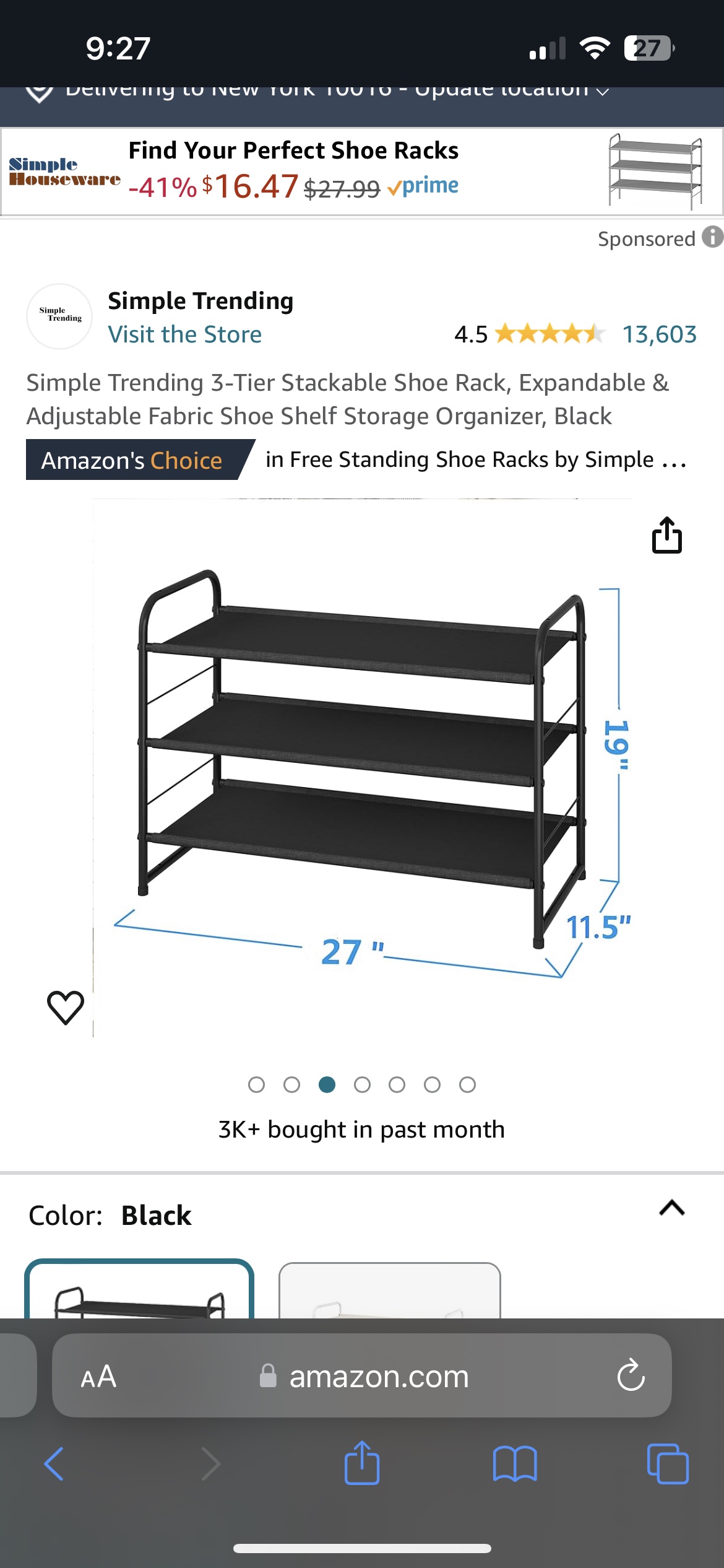 3 tier shoe rack