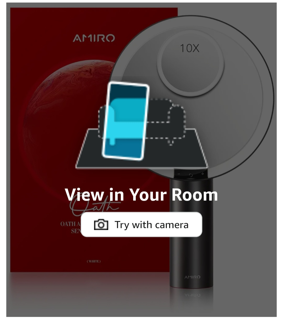 Brand New Amiro Mirror 9" Lighted Makeup Smart Rechargeable image indicator(6)