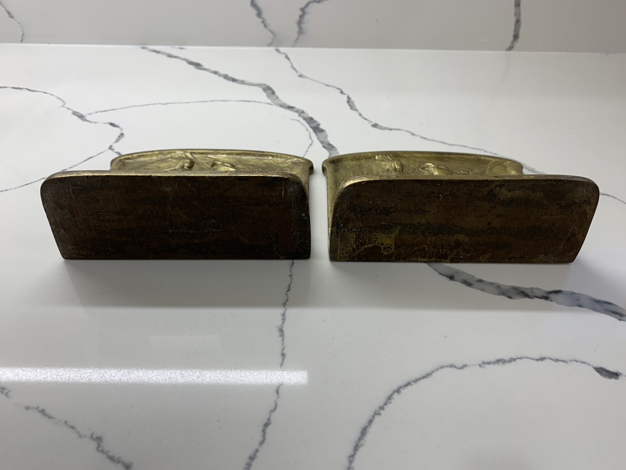 Native American Indian Horseback Hunter Bookends Circa 1925 image indicator(7)