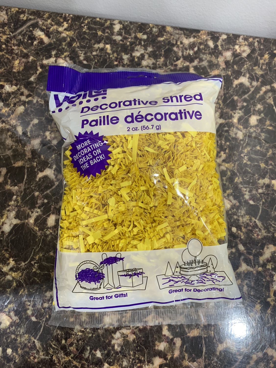 Yellow Decorative Shred #freecycle