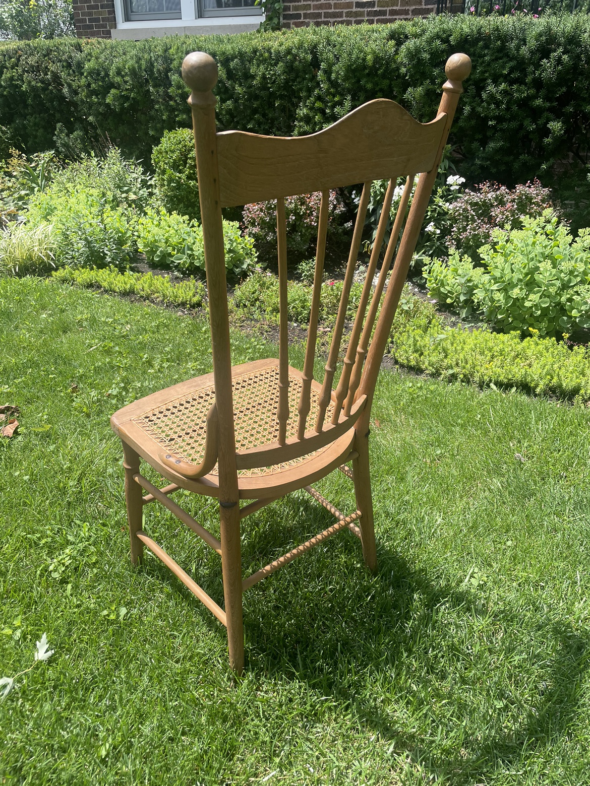 Spindle Back Wood Cane Chair - photo 2