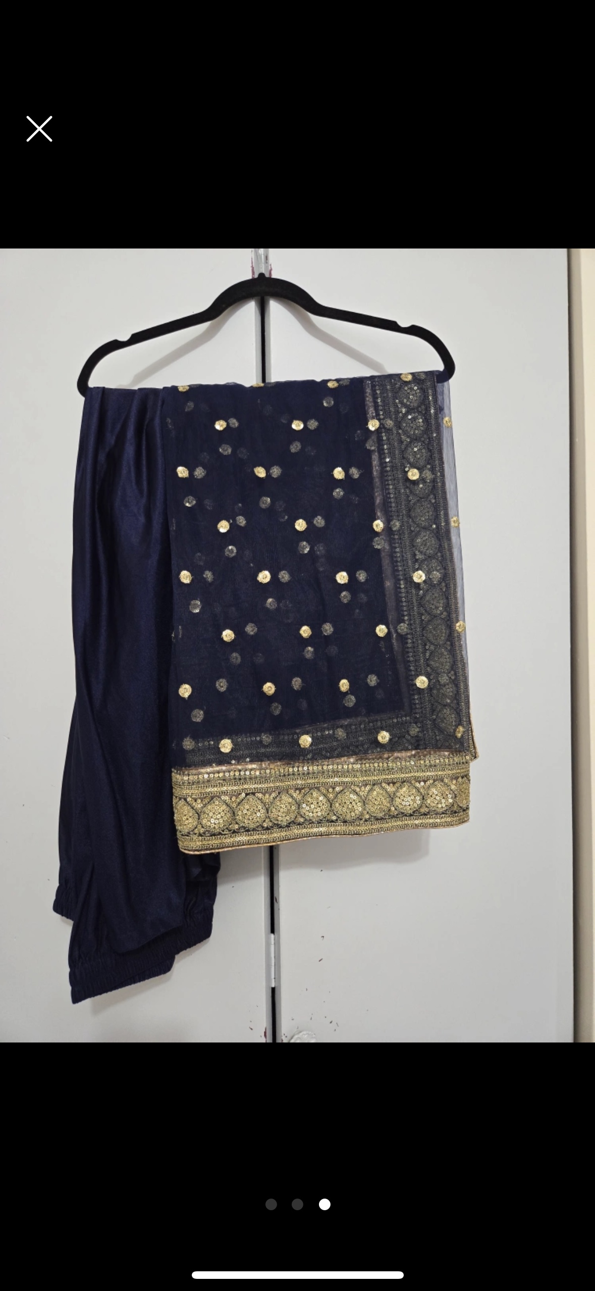🥕 Beautiful New Navy Gold Indian pyjami suit size 36 image indicator(2)