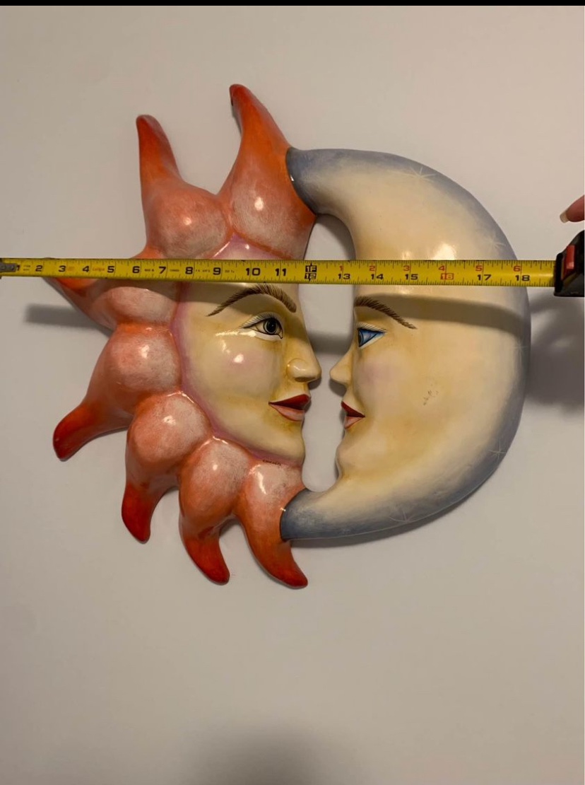 Sun and moon paper mache wall art image indicator(3)