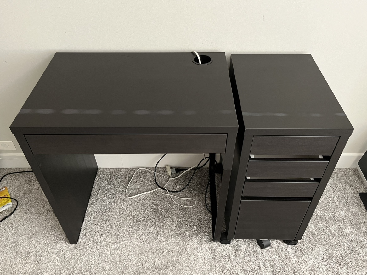 IKEA MICKE Desk and Drawer Unit, black-brown - photo 2