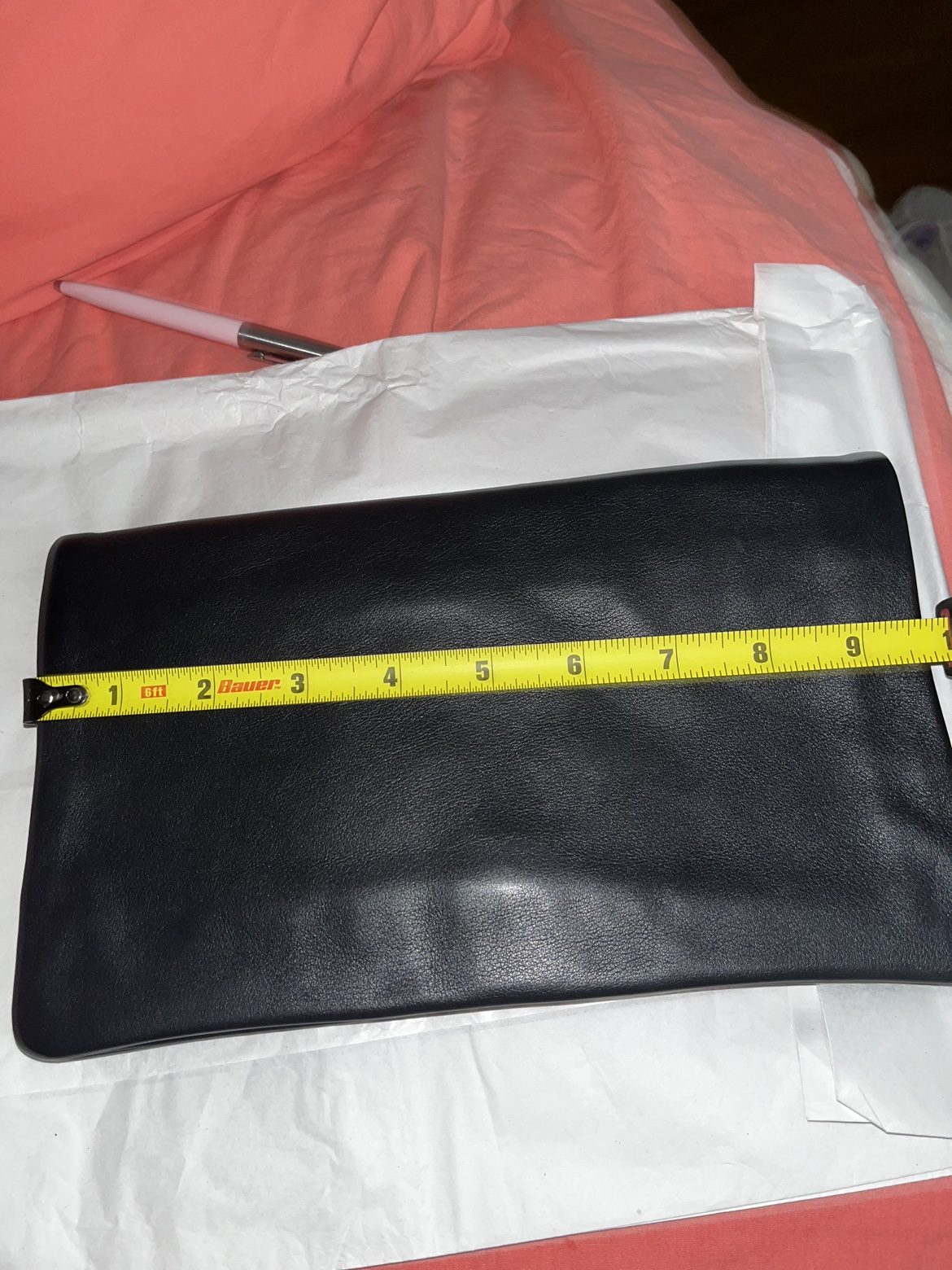 BNWT ANN TAYLOR LEATHER FOLD CLUTCH image indicator(7)