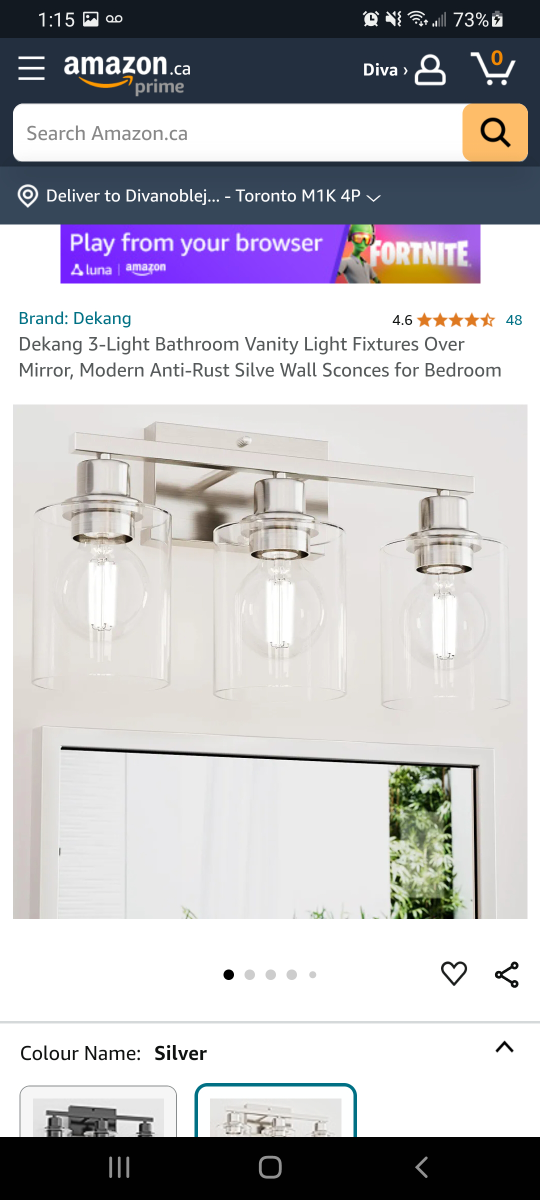 3-Light Bathroom Vanity Light Fixture thumbnail