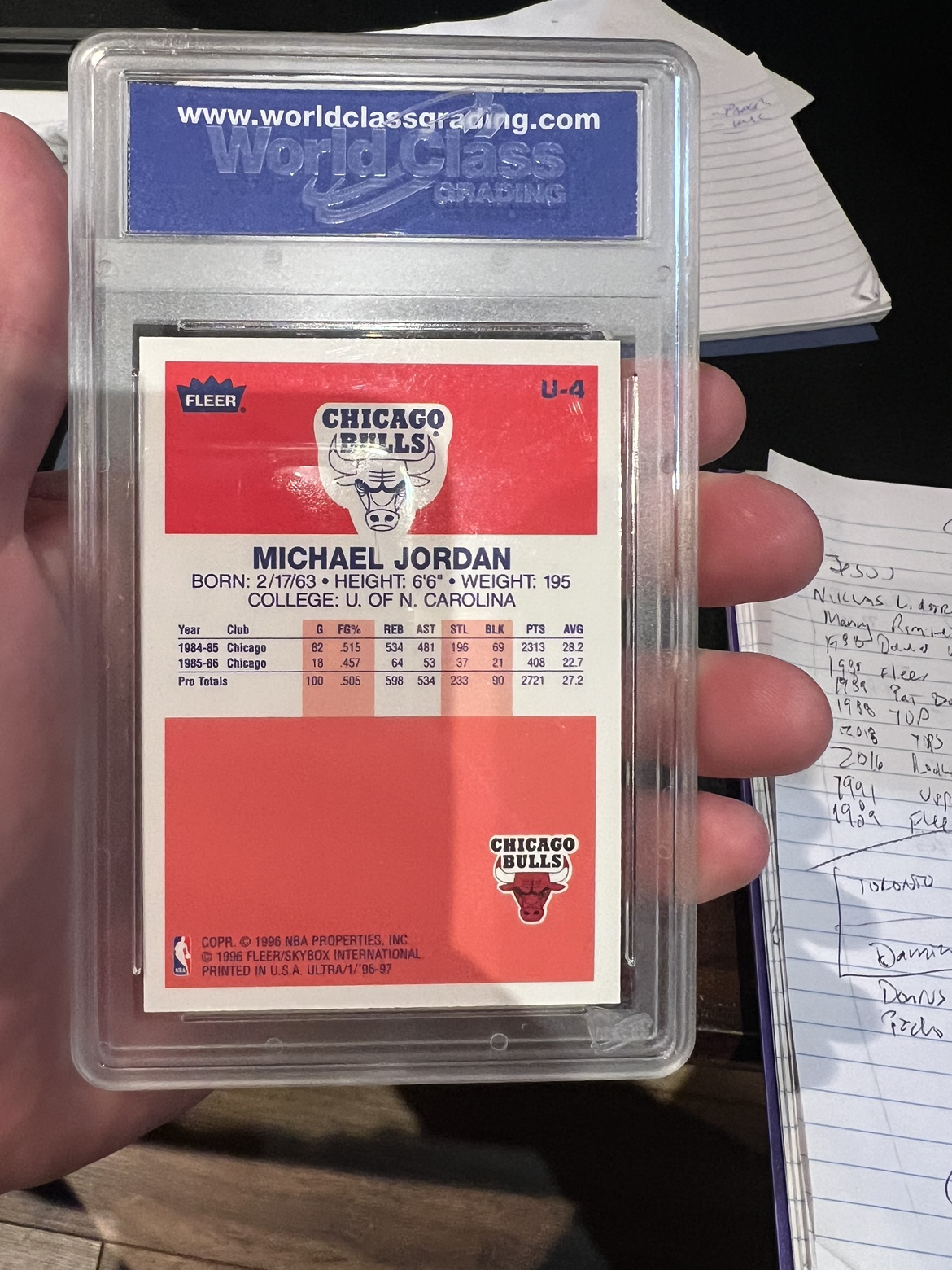 Michael Jordan’s Fleer re release graded 10 - photo 4