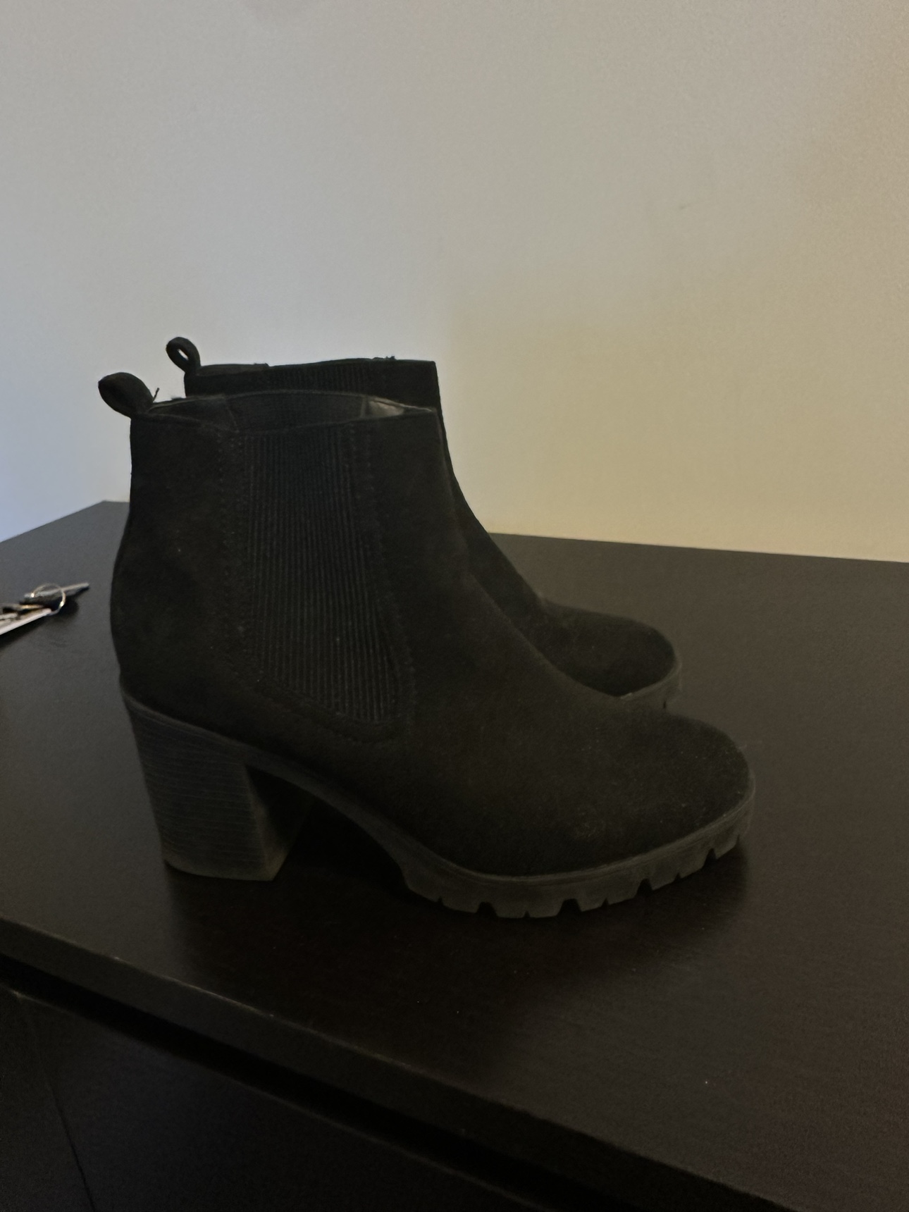 Top shop suede heeled  booties black