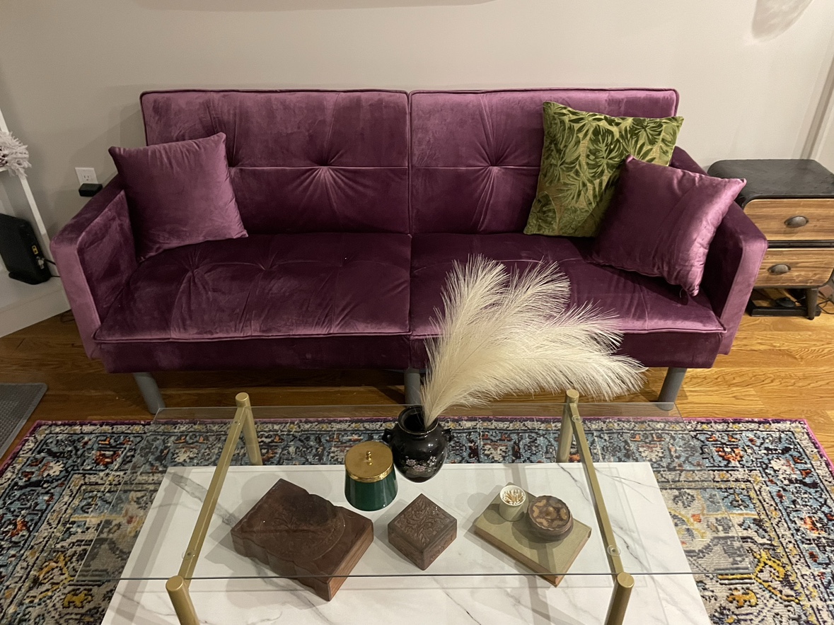 75” purple loveseat - photo 2