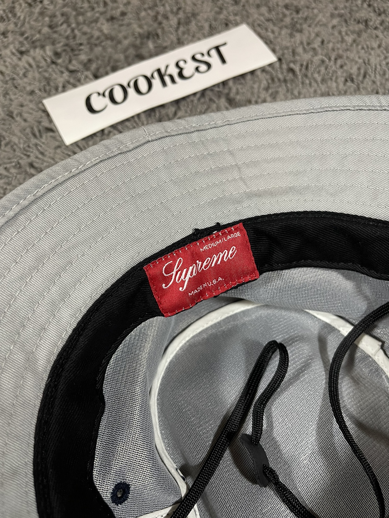2013FW Supreme Pinstripe Crown Crusher Bucket Hat Navy image indicator(5)