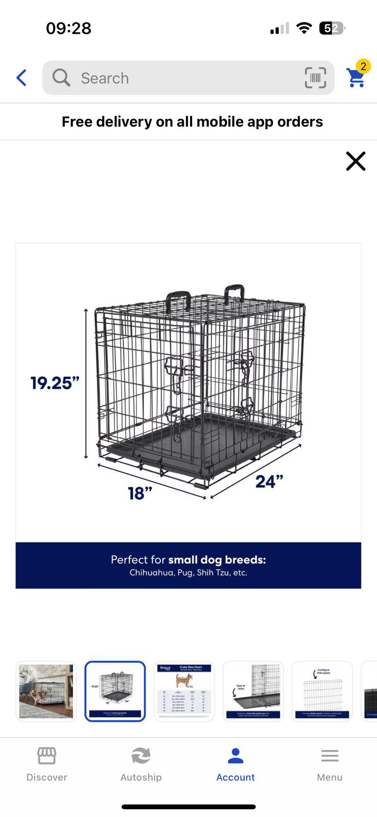 #Freecycle#Fold and carry double door collapsible wire dog crate
