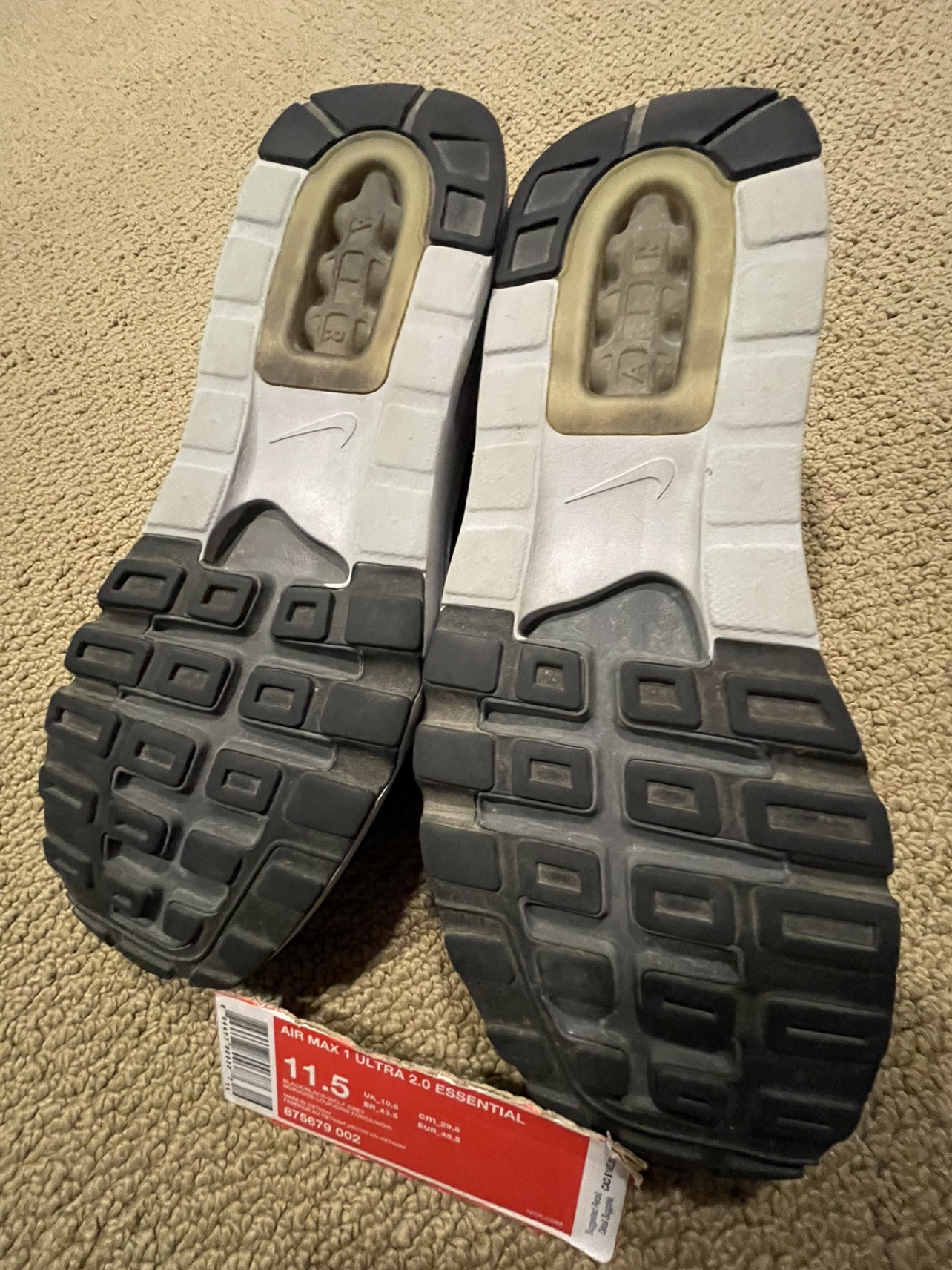 Nike Air Max 1 ULTRA 2.0 Essential Black Men’s 11.5 image indicator(4)