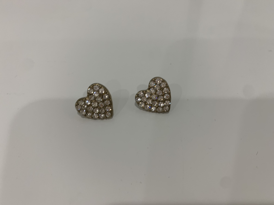 Rhinestone heart earrings (imitation)  #Freecycle