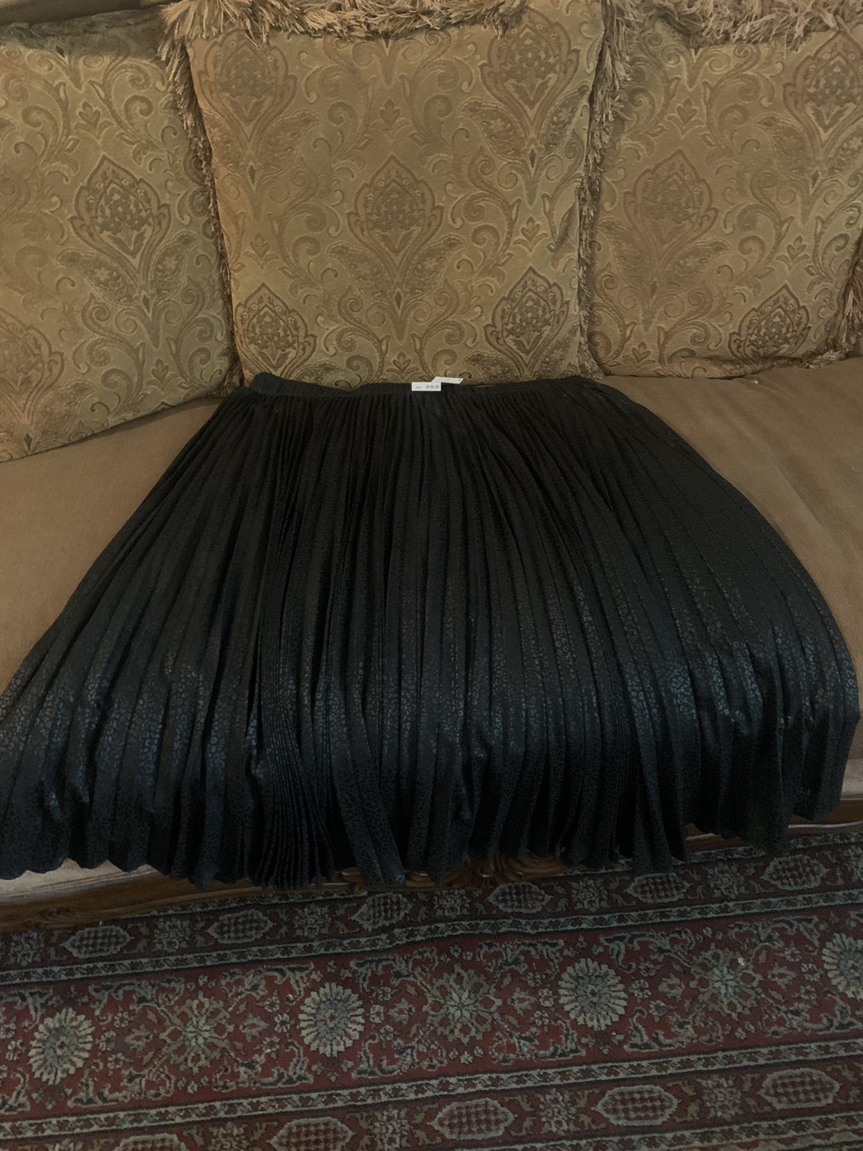 Michael kors pleated leopard print skirt thumbnail