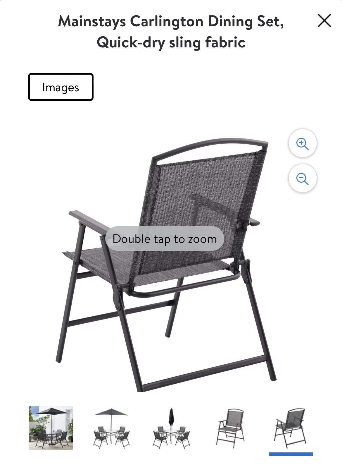 Patio dining set with umbrella and 4 chairs - photo 2