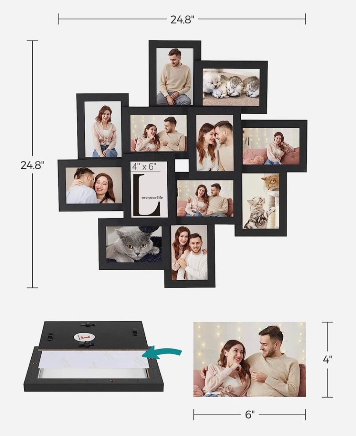 Photo Collage Picture Frames 4 x 6 Inches image indicator(2)
