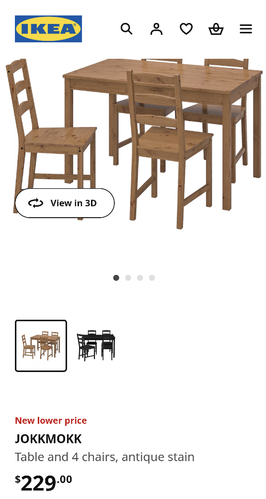 IKEA  Dining Table+Chairs JOKKMOKK
