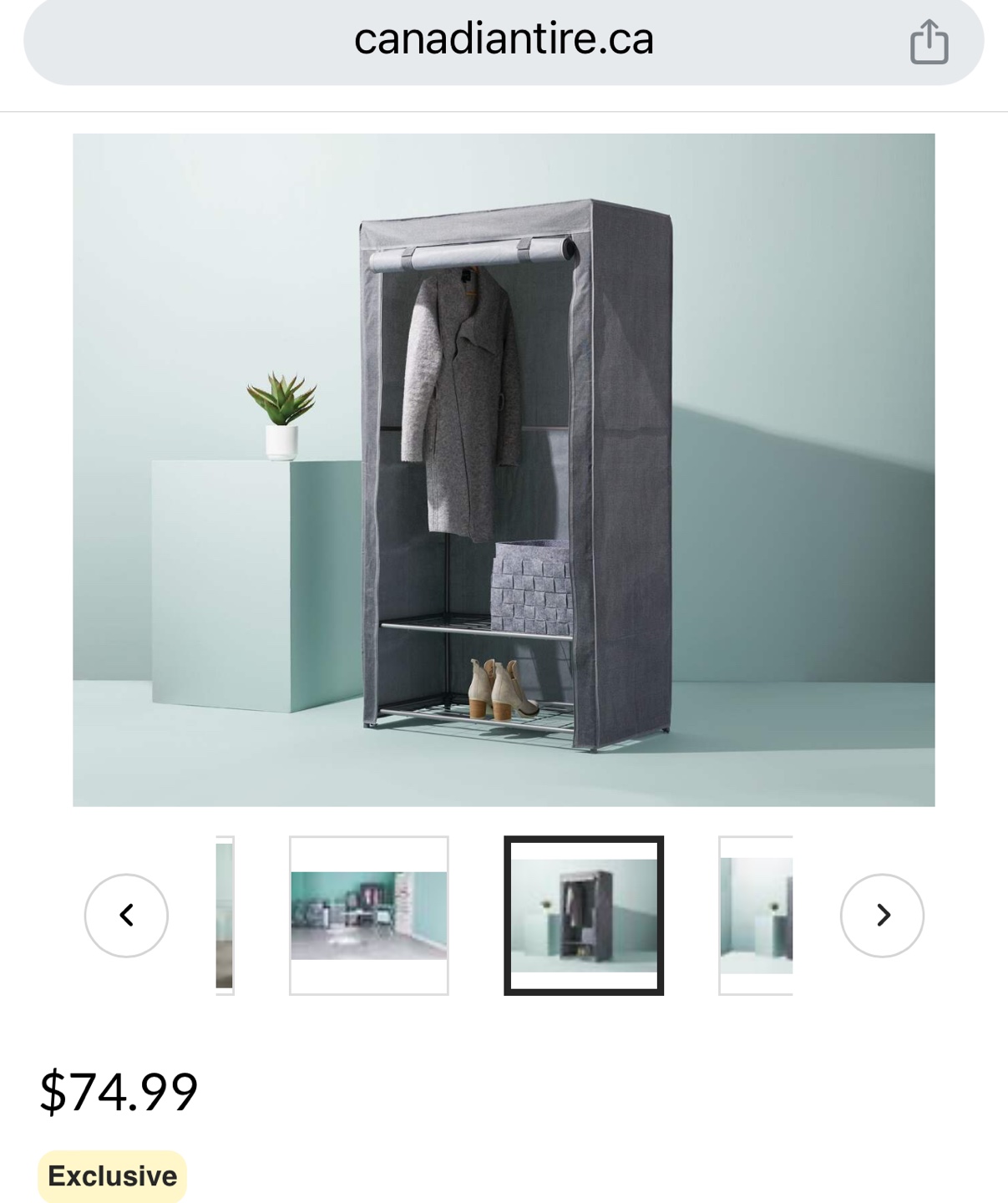 type A Ease Freestanding Wardrobe with Cover & 2 Shelves image indicator(3)