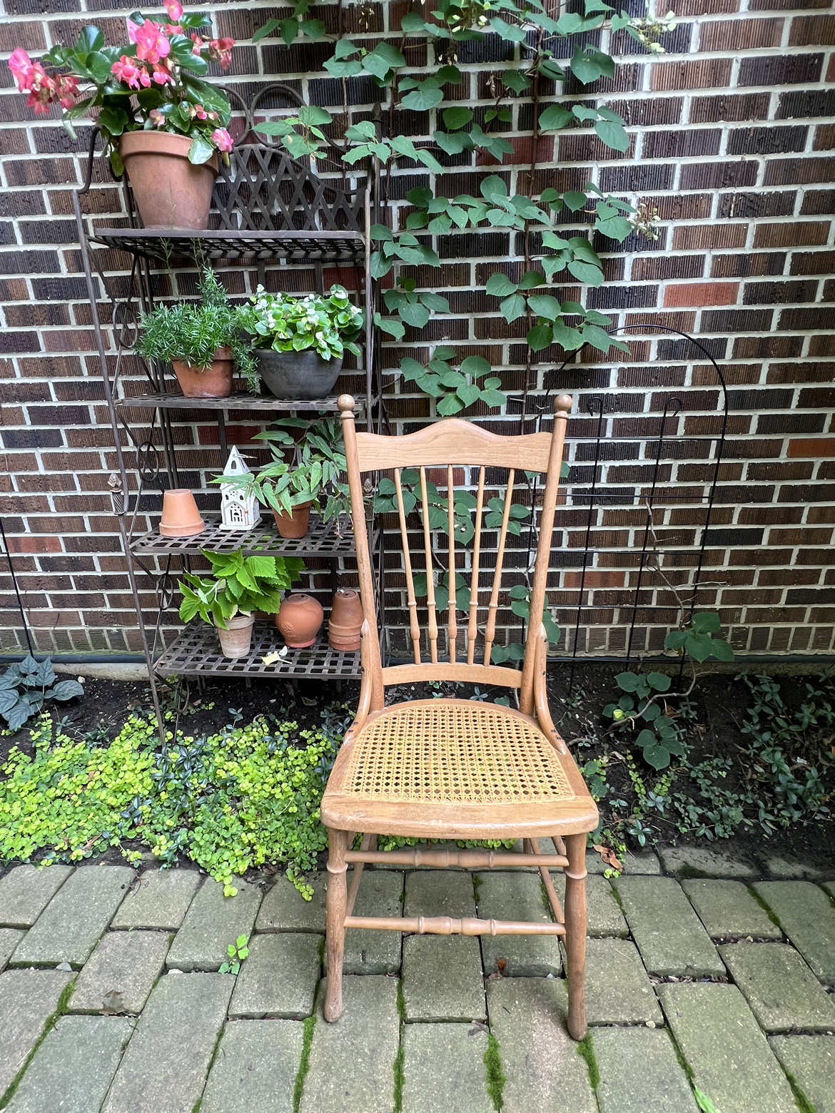Spindle Back Wood Cane Chair - photo 5