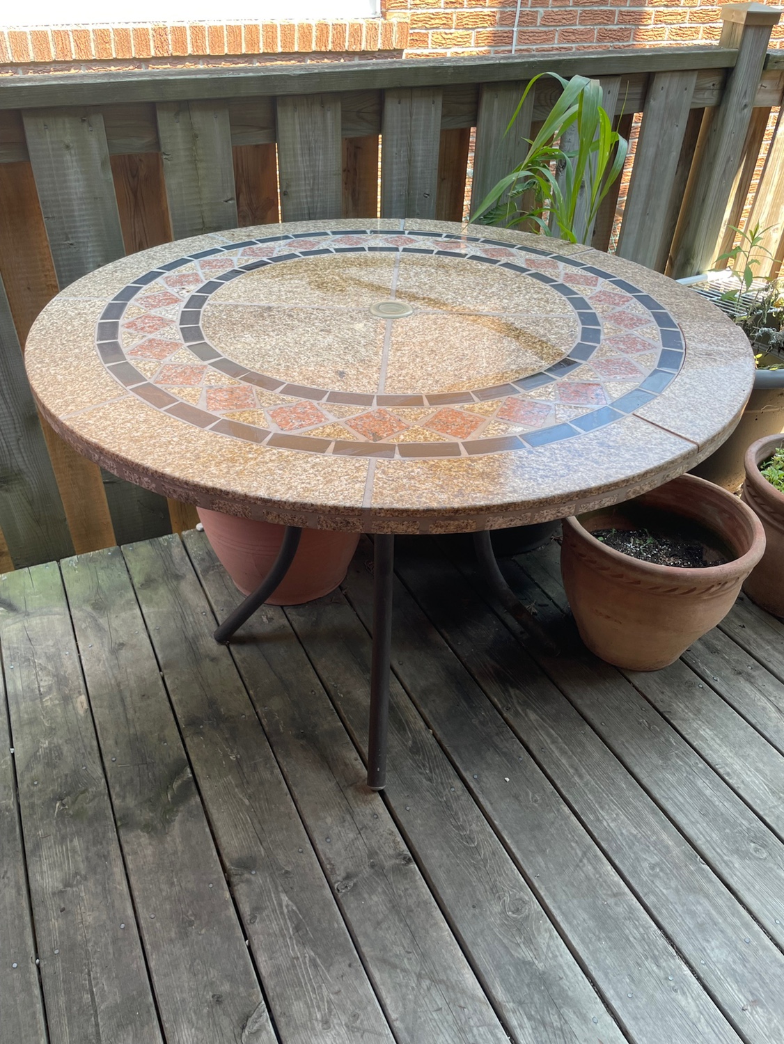 Round Outdoor Stone Table