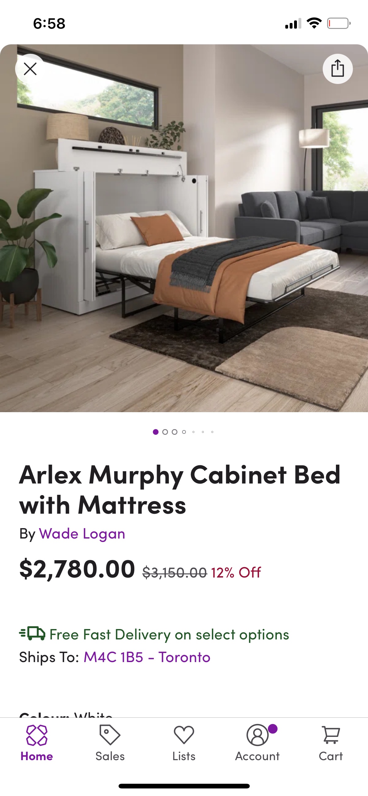 Like New Murphy Bed - White - Double Bed - photo 4