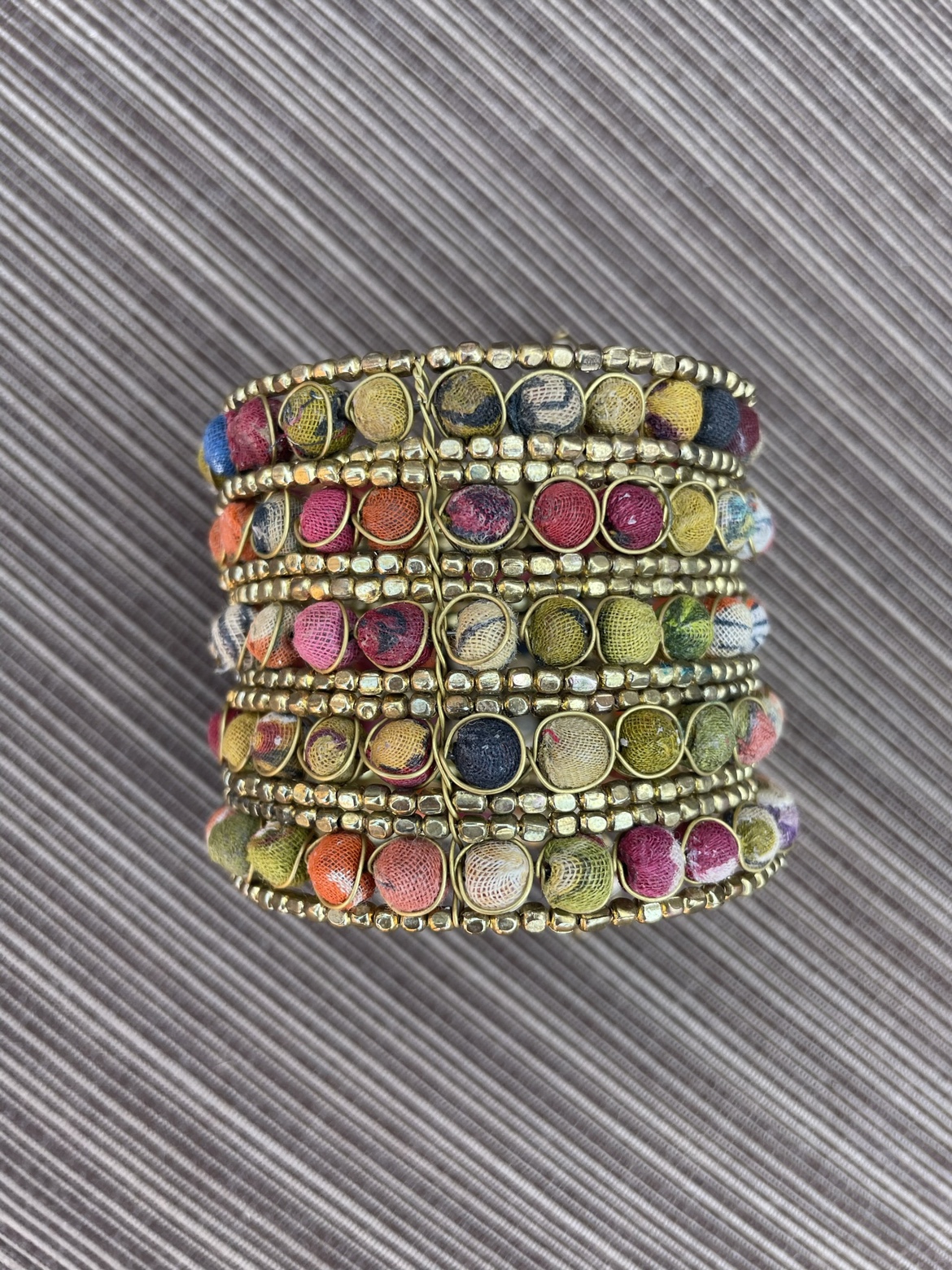 Bohemian Fabric & Bead Bracelet - photo 3