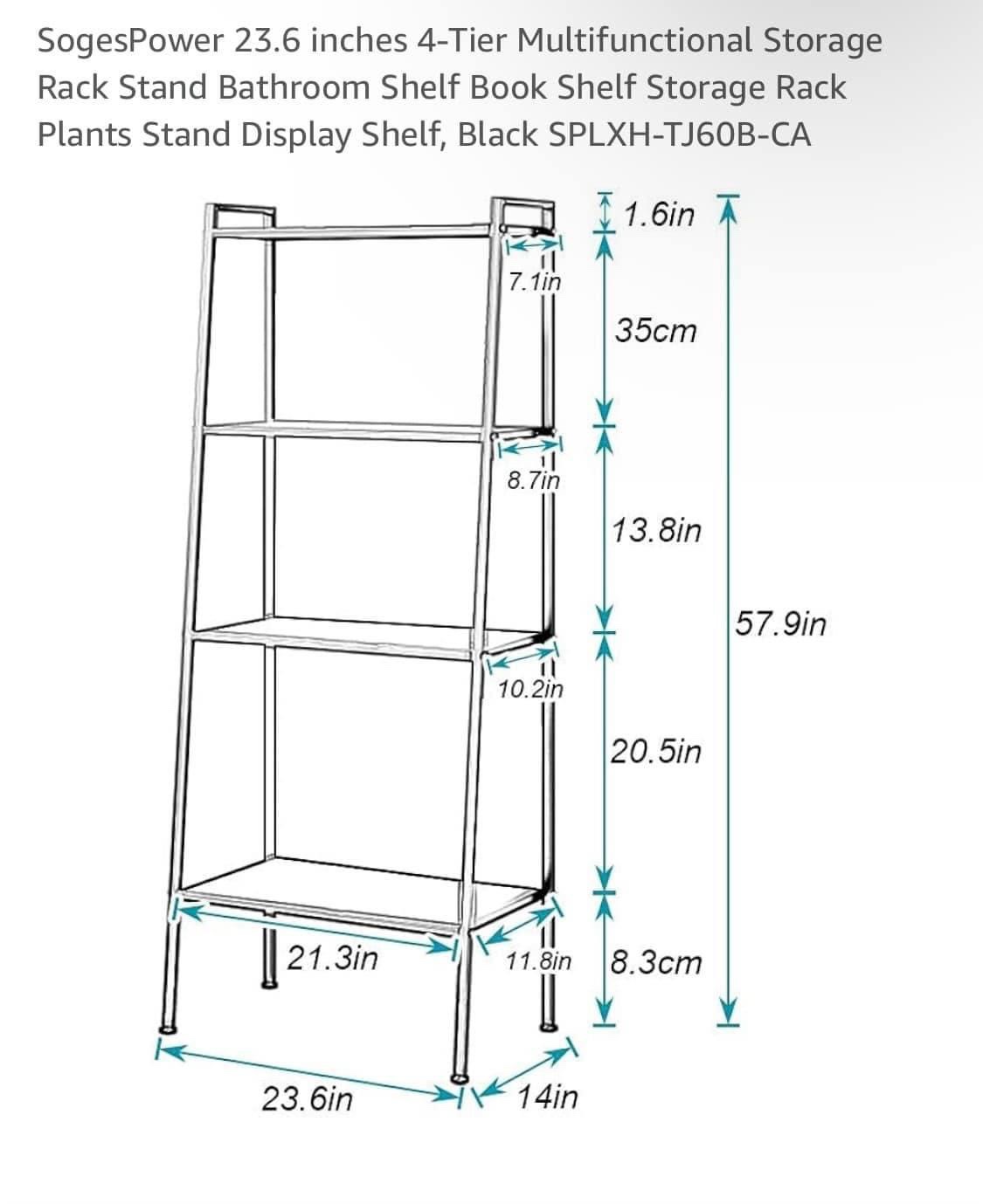 Black 4-tier shelf - photo 2