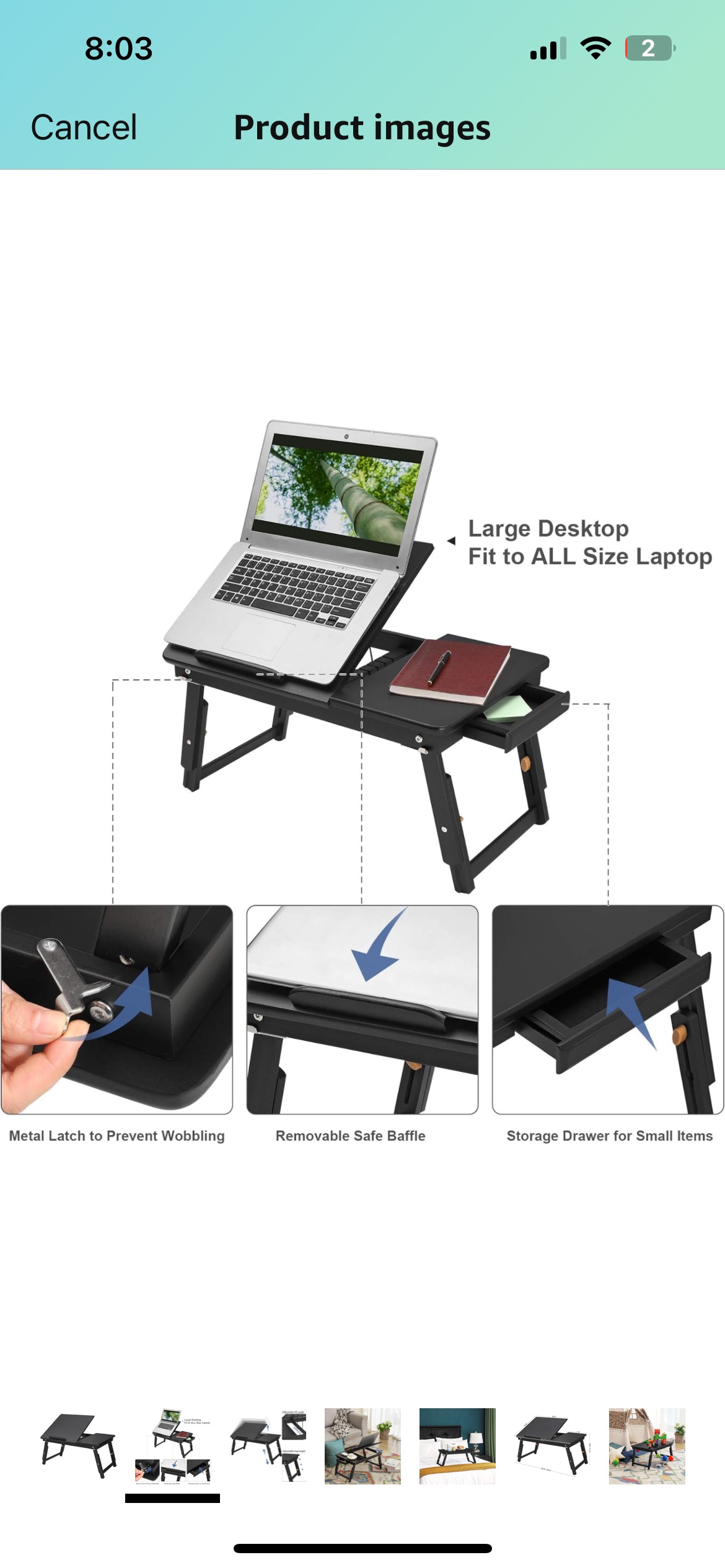Multi-Functional Laptop Desk, Bed Tray image indicator(2)