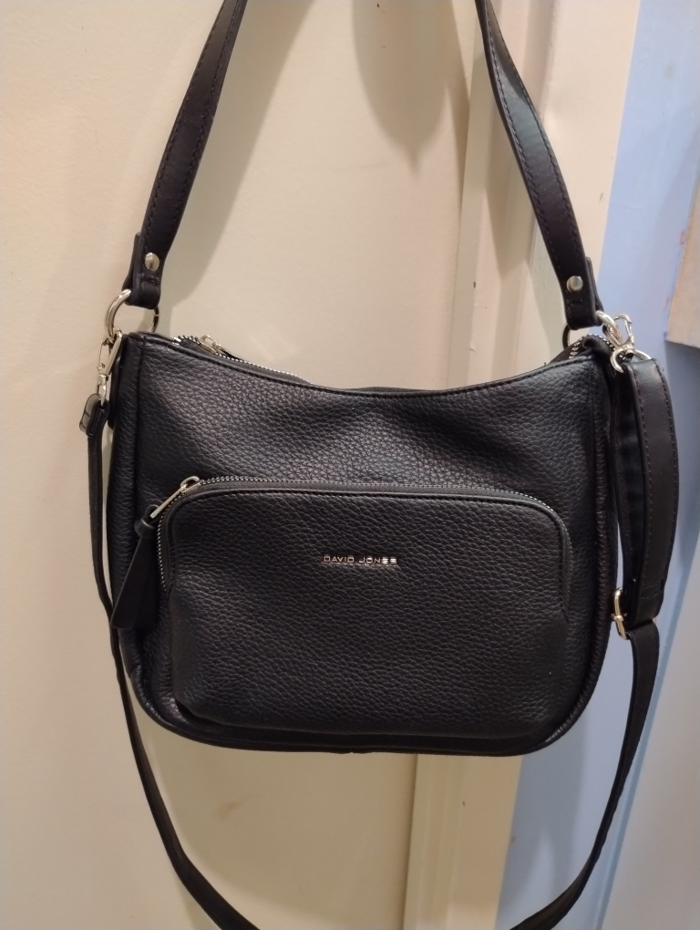black leather David Jones bag thumbnail