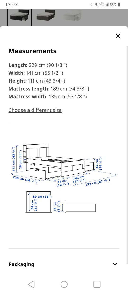 BRIMNES Double Bed w/Storage - photo 3