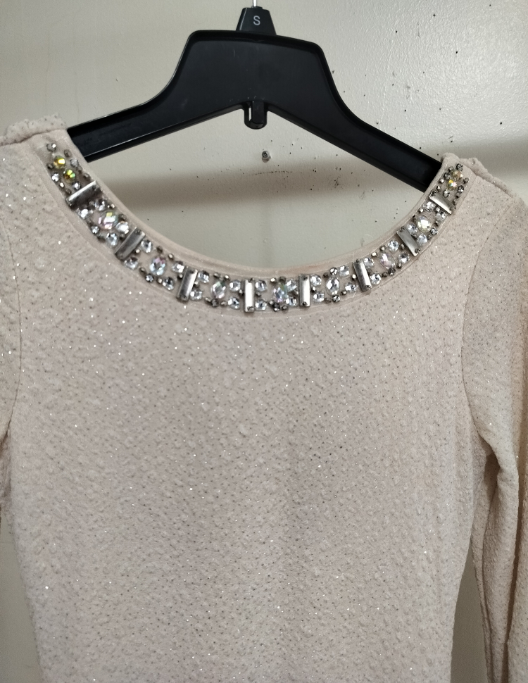 Taupe Long Sleeve Sparkly Dress. Size M ⚽ - photo 2