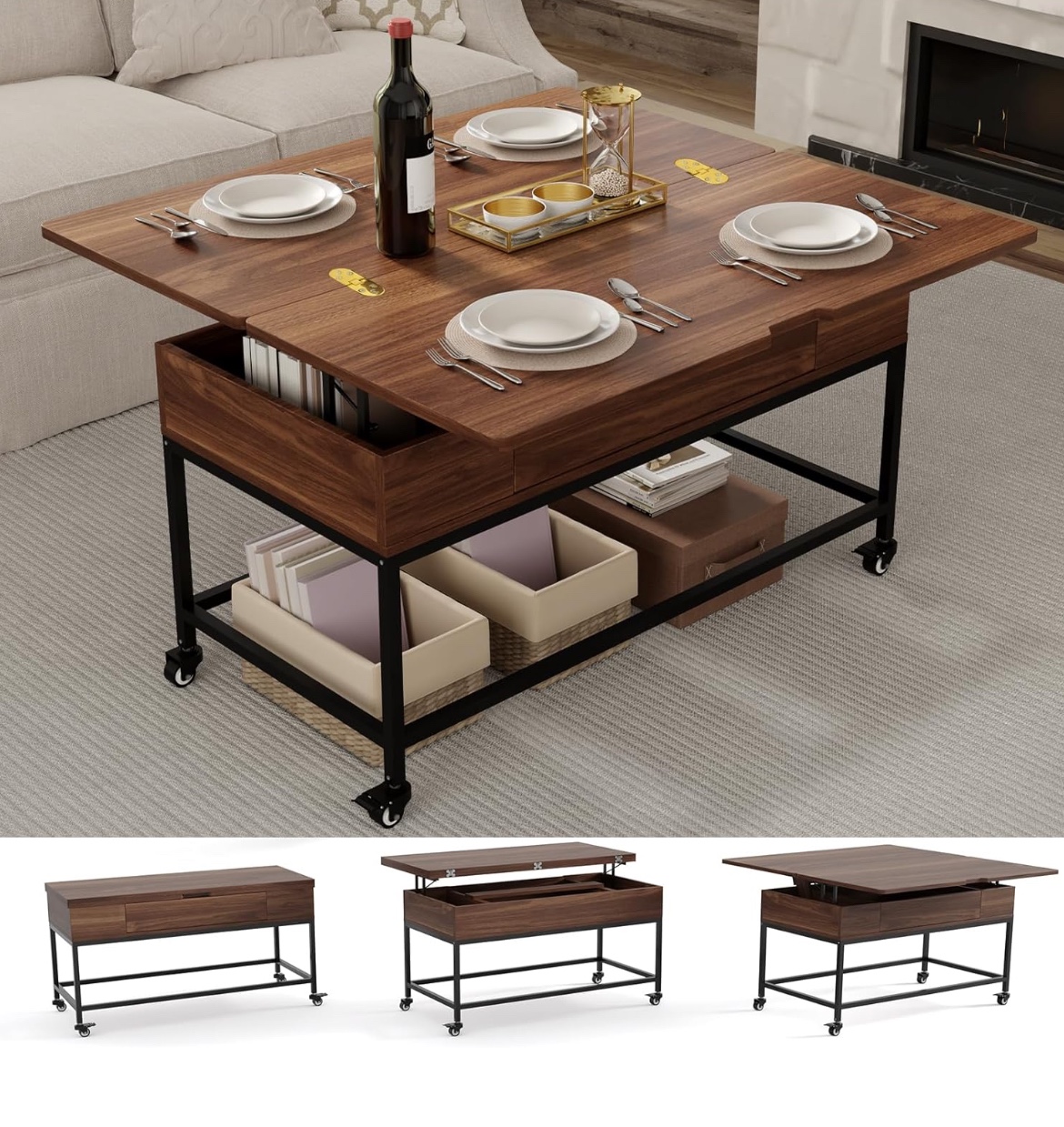 Lift Top Coffee Table - Dining Table