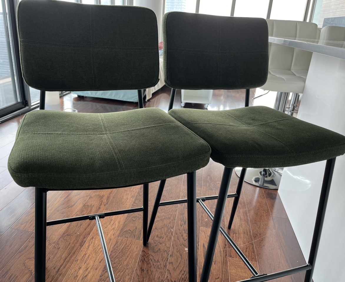 2x green bar stools | counter chairs image indicator(3)