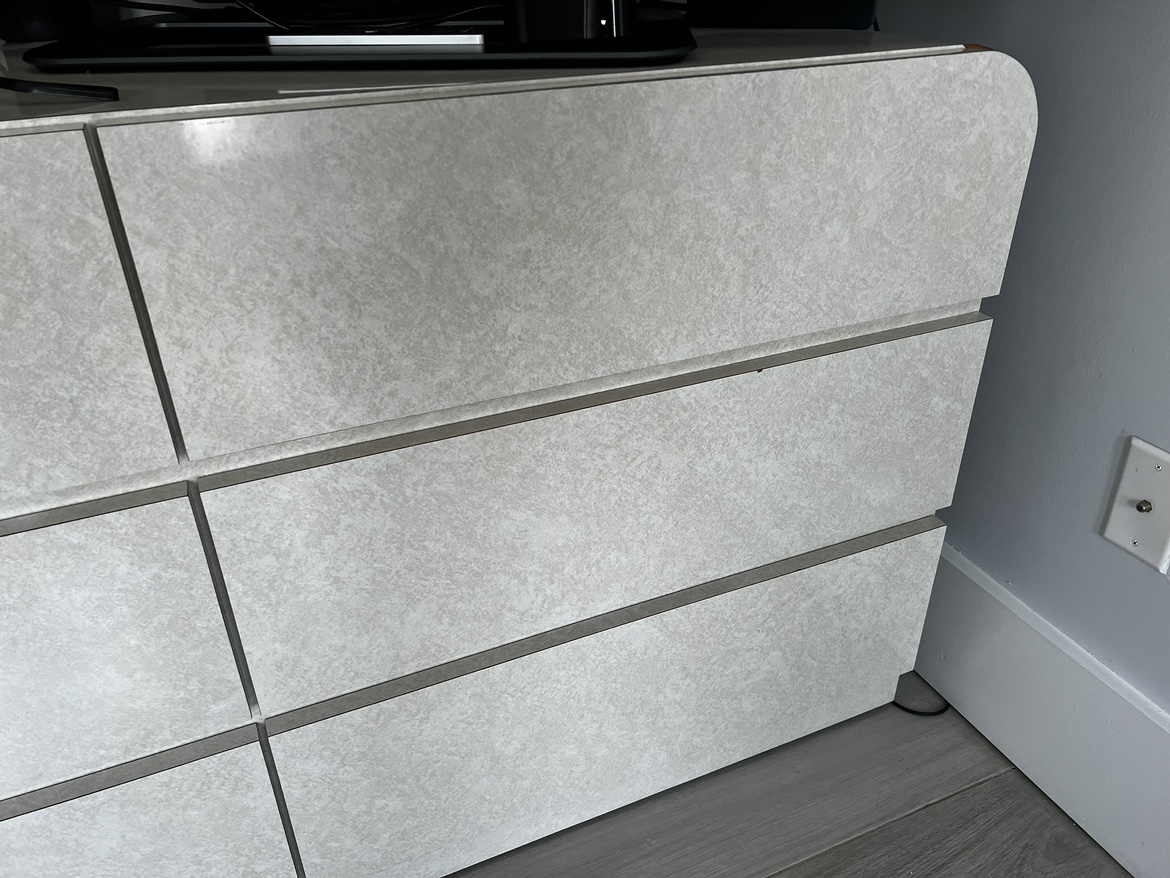 Waterfall dresser w/ matching mirror, postmodern antique - photo 4