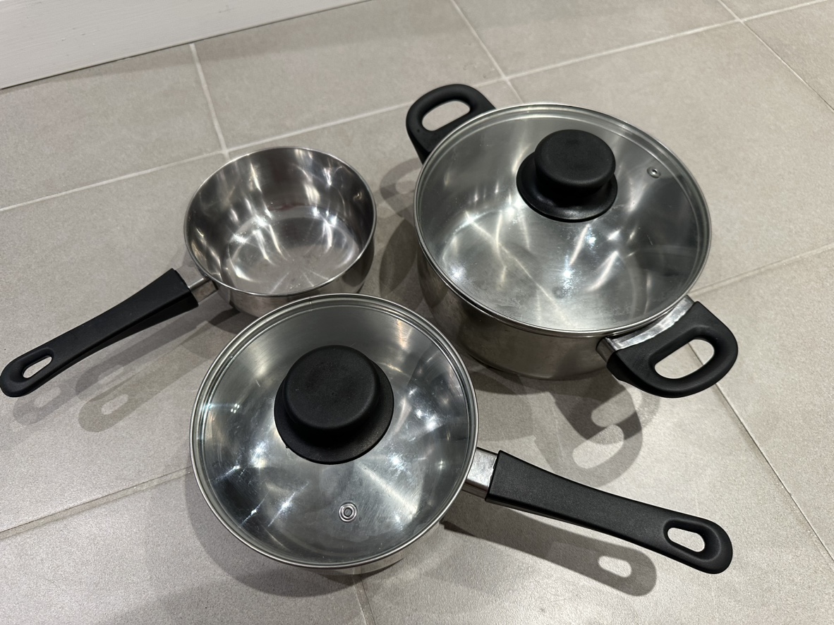 Set of 3 Cooking Pots with Lids - photo 2