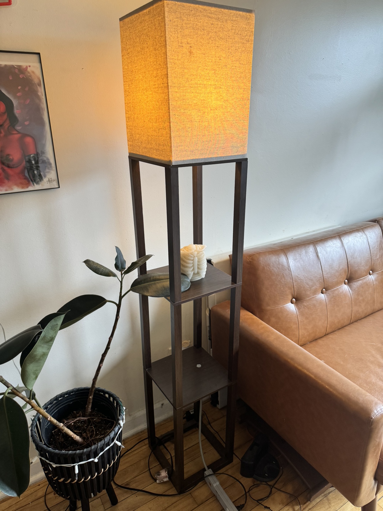 Lamp with shelves