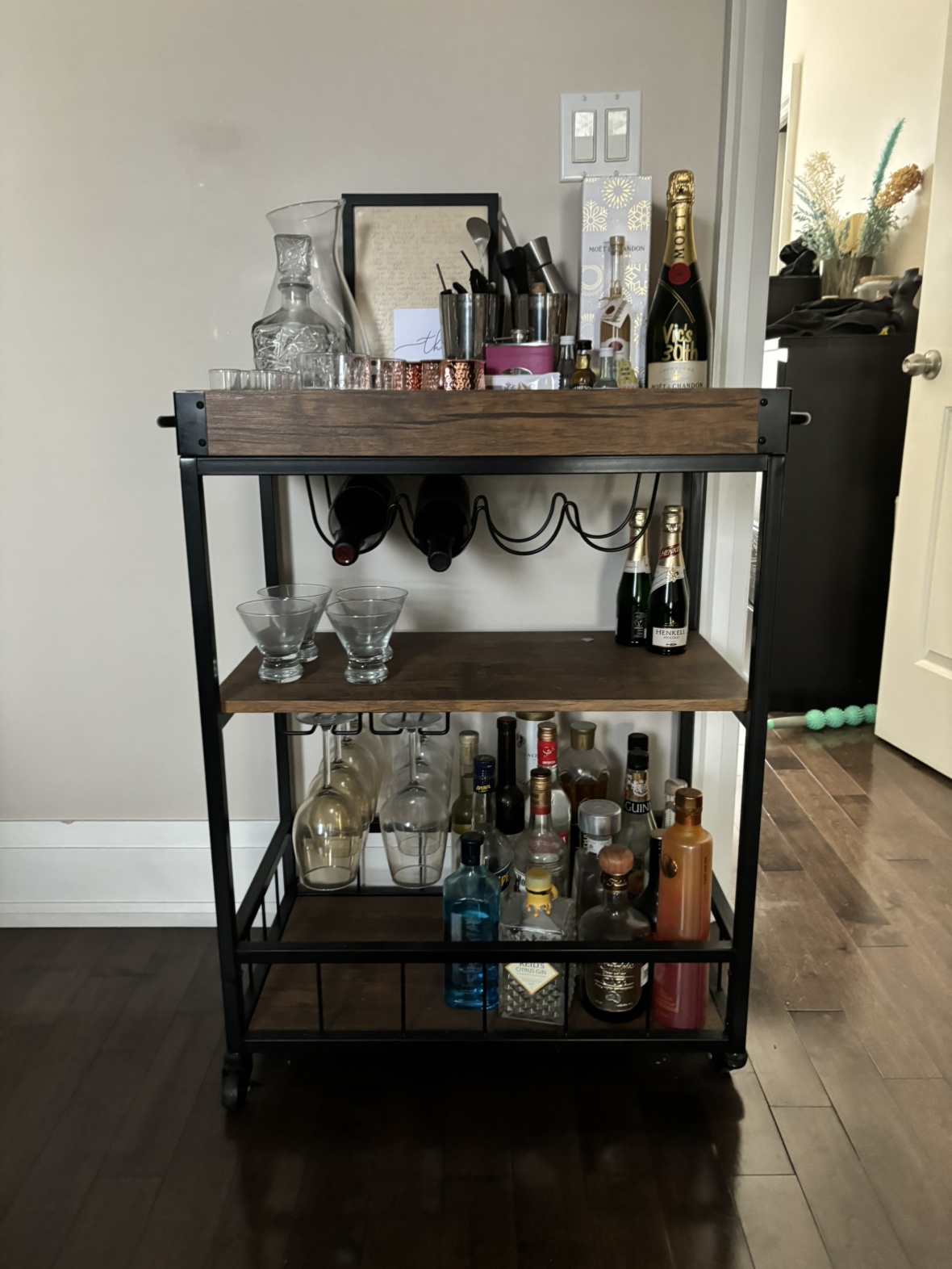 Vintage bar cart