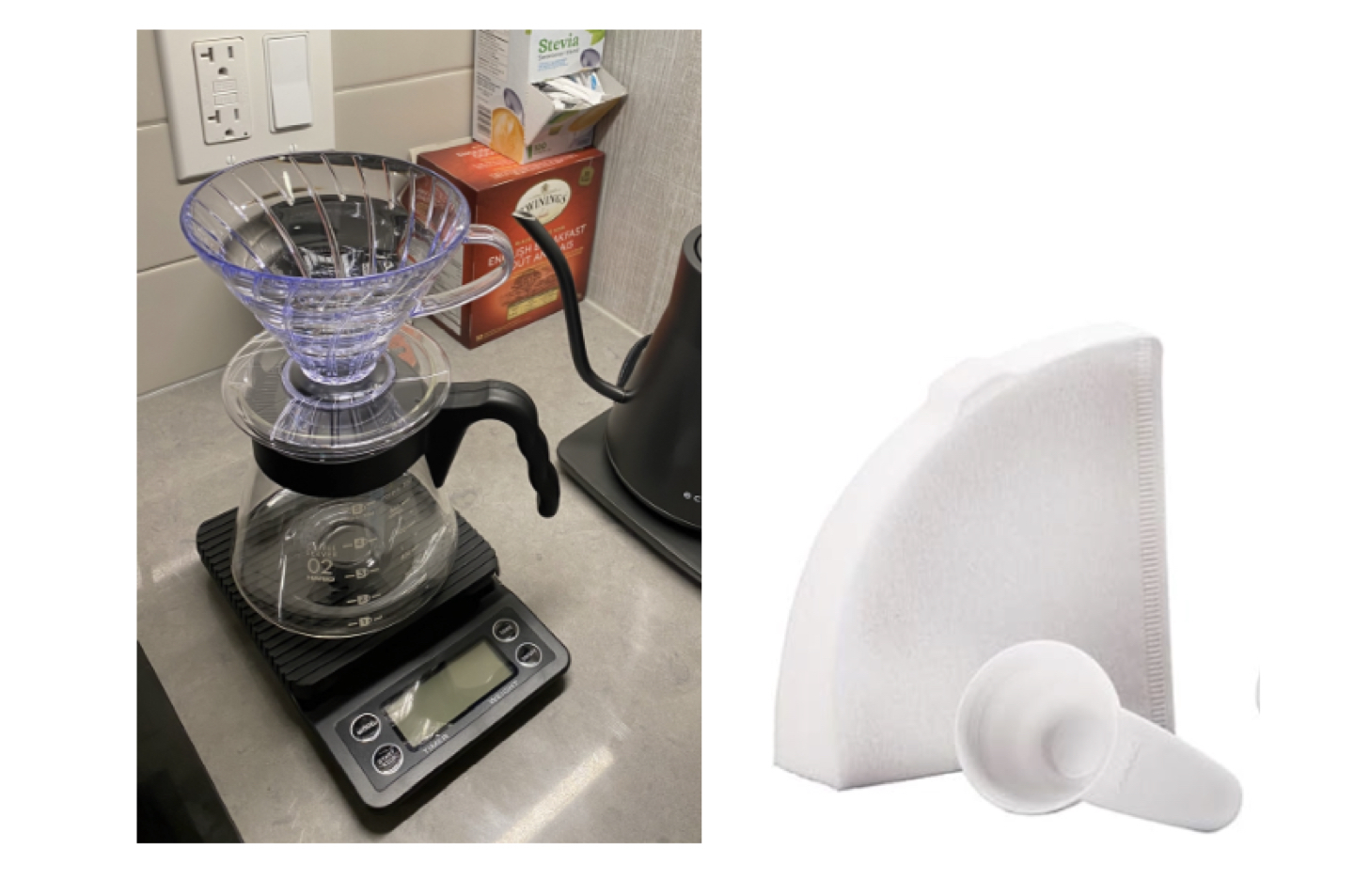Hario V60 Pour Over Starter Set Size 02, Black coffee machine