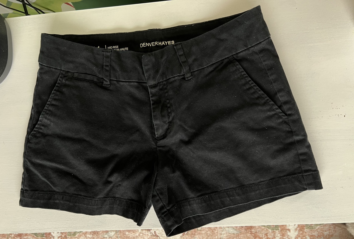 Black cotton shorts thumbnail